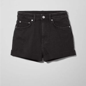 WEEKDAY New Day Tuned Black Denim Shorts